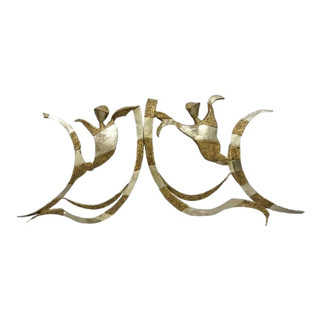 Colbert Collins 1986 Male and Female Dancers Brutalist Wall Sculptures 2 Pc Set For Sale