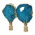 Turquoise Geode Table Lamp Finials With 14kt Gold, Pair For Sale