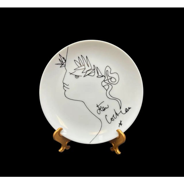 French Set of 4 Jean Cocteau Plates by Limoges, 1958 For Sale - Image 3 of 8