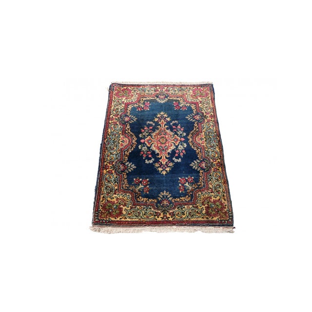 Handknotted Vintage decorative mini wool rug. Approximatelly 45-55 years old. In very good condition. Rare find, Unique...