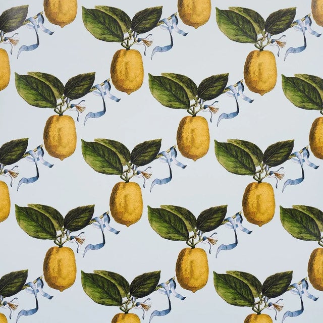 Schumacher x Johnson Hartig Le Citron Wallpaper in Sky For Sale