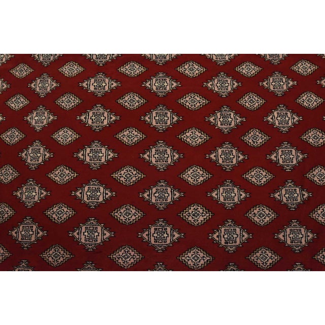 Bokhara Jaldar Rug 8’1” X 10’4” Red Wool Tribal Hand-Knotted Oriental Carpet For Sale In Philadelphia - Image 6 of 13