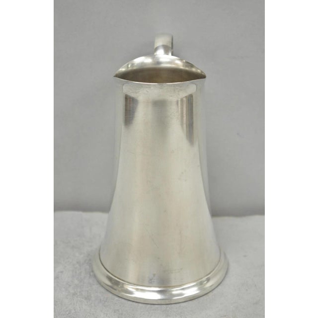 Vintage Sheffield Usa Silver Plated Mid Century Modern Tapered Water Pitcher For Sale - Image 10 of 11