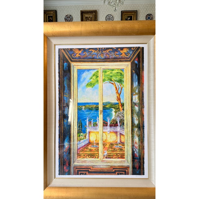 Jonna White Original Signed “Above Magens Bay” in Monumental Custom Gold Frame For Sale - Image 13 of 16