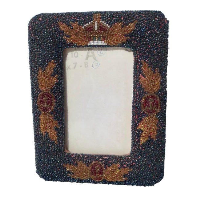 French Beaded Photo Frame For Sale