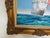 Gold Original Marine Oil Painting Tall Ship on Open Sea Nautical Seascape Gold Frame For Sale - Image 8 of 11