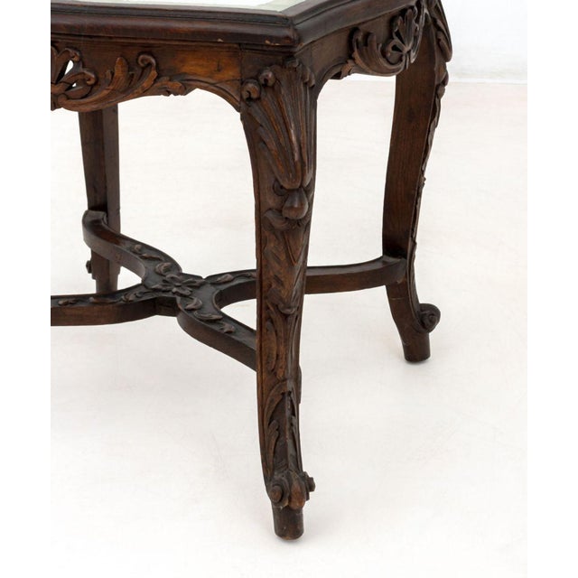 Louis XV Style Glass Top Side Table, Ca. 1900 For Sale In New York - Image 6 of 7