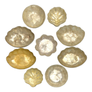 MCM Gumps Capiz Bowls and Scalloped Shell Dishes Catchalls and Trays - A 9 Piece Set