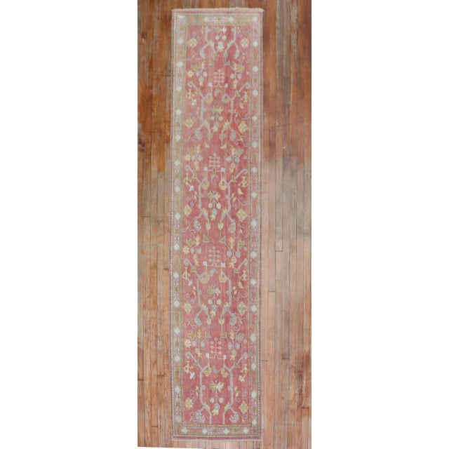 Antique Soft Red Turkish Oushak Early 20th Century Runner - 2'6" x 11'4" For Sale In New York - Image 6 of 8