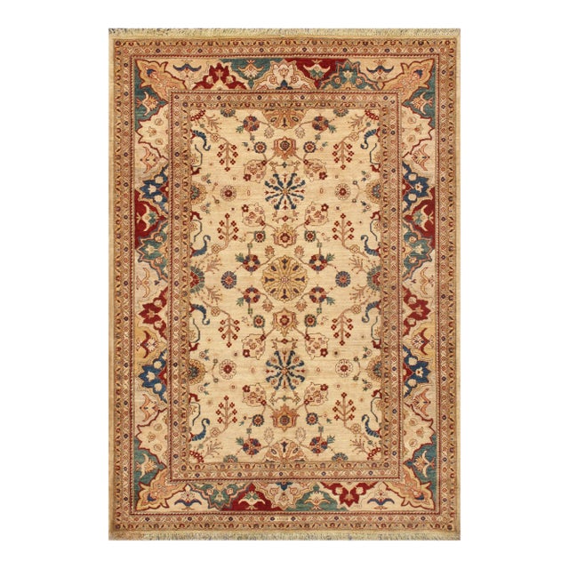 Pasargad Home Melody Ivory Wool Area Rug- 6' 3" X 8' 9" For Sale