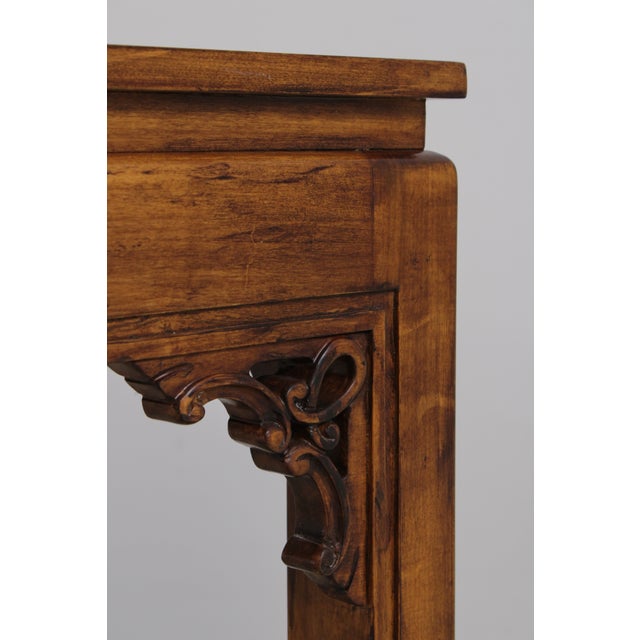 Walnut Finish Long Alter Sofa Table Console For Sale - Image 12 of 13