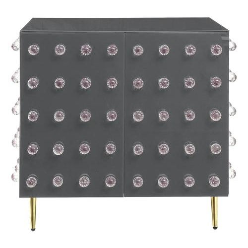 Not Yet Made - Made To Order Grey Modern Glass 2 Door Cabinet with 90 Murano Jewels by Justfurnituress, Italy For Sale - Image 5 of 5