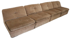 Italian Design Velvet Modular Sofa by Busnelli, 1970s, Set of 4