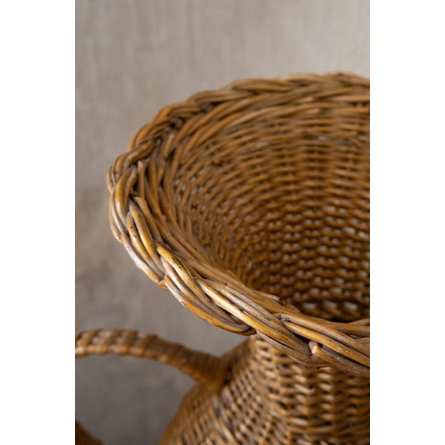 Decorative Woven Rattan Amphora, 1980s For Sale - Image 4 of 7