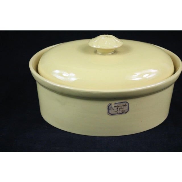 French Late 19th Century French Yellow Ware Cassarole W/ High Domed Lid For Sale - Image 3 of 8