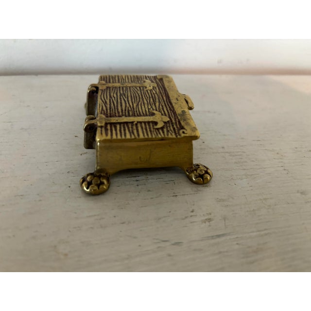 Mid 20th Century Vintage English Brass Stamp Box For Sale - Image 5 of 7