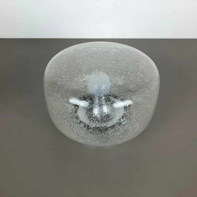German Bubble Ice Glass Cone Wall Light from Hillebrand Leuchten, 1970s For Sale - Image 6 of 18