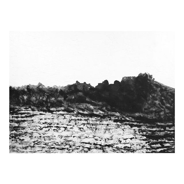 Nature's Way - Large Black and White Monochromatic Abstract Landscape Painting Original Artwork by Clara Berta For Sale