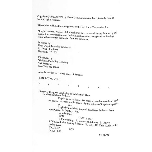 Contemporary Esquire "Handbook for Hosts" Book For Sale - Image 3 of 5