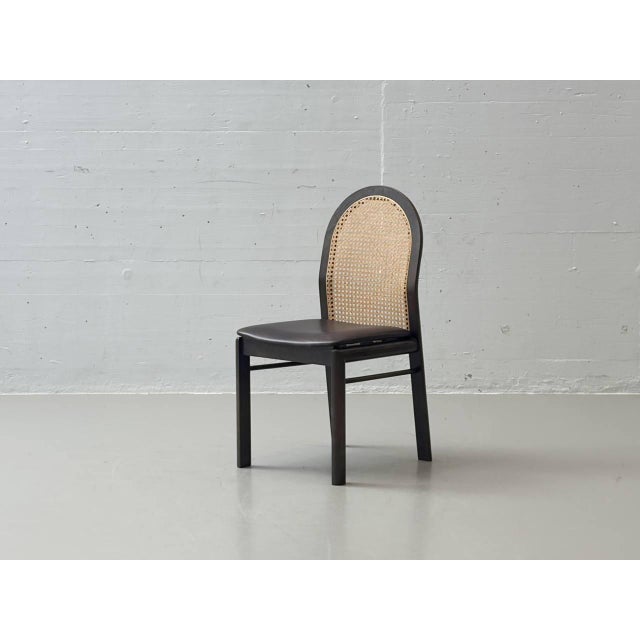 Chairs with Wicker and Leather Seats by Dietiker, 1980s, Set of 6 For Sale - Image 9 of 16