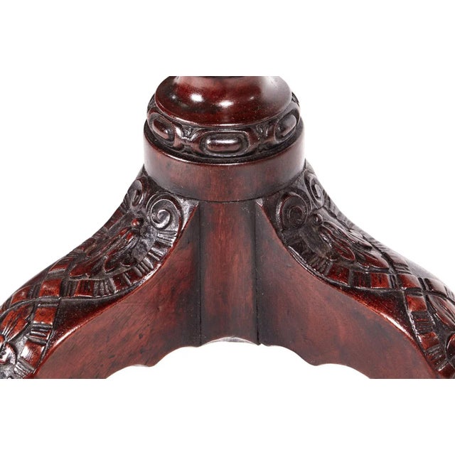 18th Century Carved Mahogany Dish Top Tripod Table For Sale - Image 9 of 10