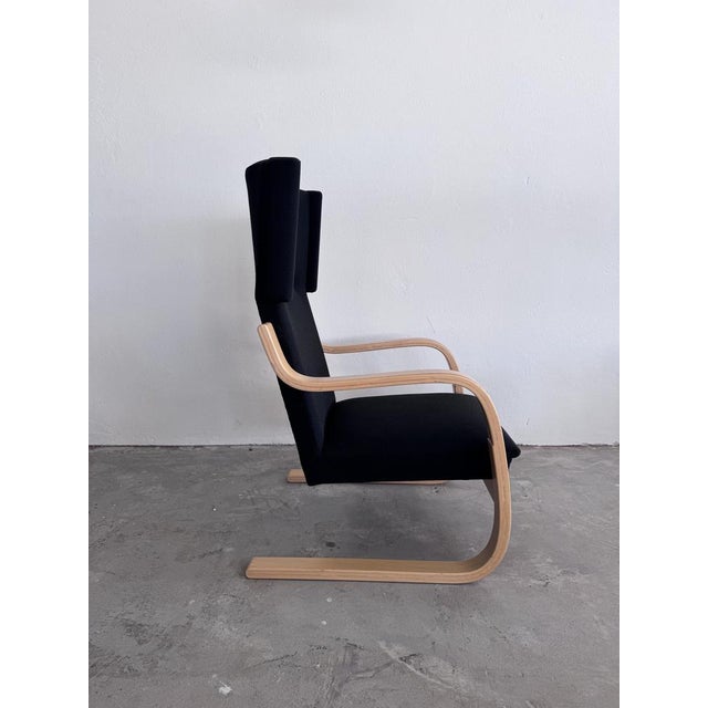 1960s Mid-Century Model 36/401 Cantilever Chair in Birch and Black Fabric by Alvar Aalto for Artek, 1950s For Sale - Image 5 of 16