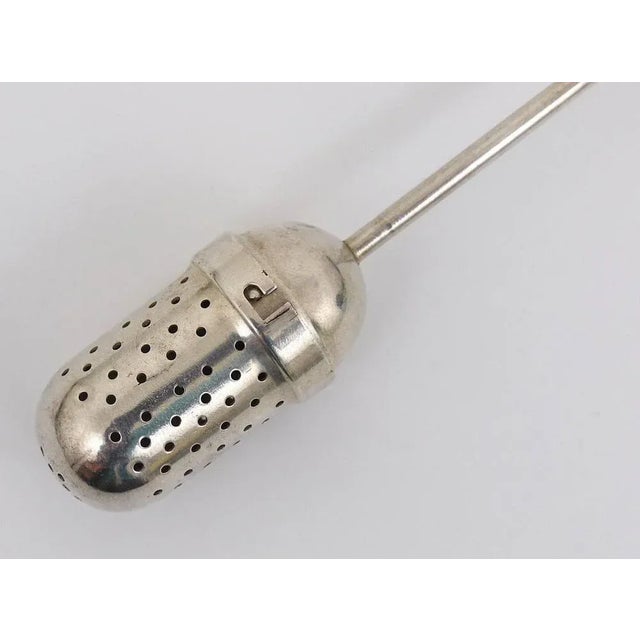 Bauhaus Bauhaus Silver Plated Tea Ball Diffuser attributed to Christian Dell, Weimar, Germany, 1920s For Sale - Image 3 of 9