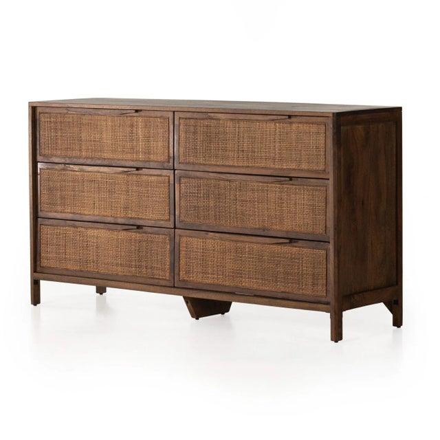 2020s Four Hands Sydney 6 Drawer Dresser - Brown Cane For Sale - Image 5 of 12