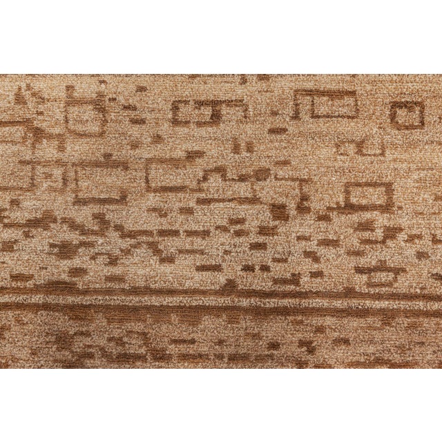 Modern Contemporary Geometric Beige and Brown Handmade Hemp Rug by Doris Leslie Blau For Sale - Image 3 of 6