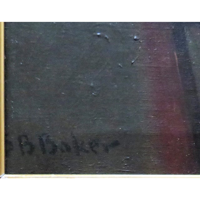 Early 20th C. Portrait Oil Painting of a Woman Lady Antique Victorian Signed Samuel Burtis Baker For Sale In Providence - Image 6 of 10