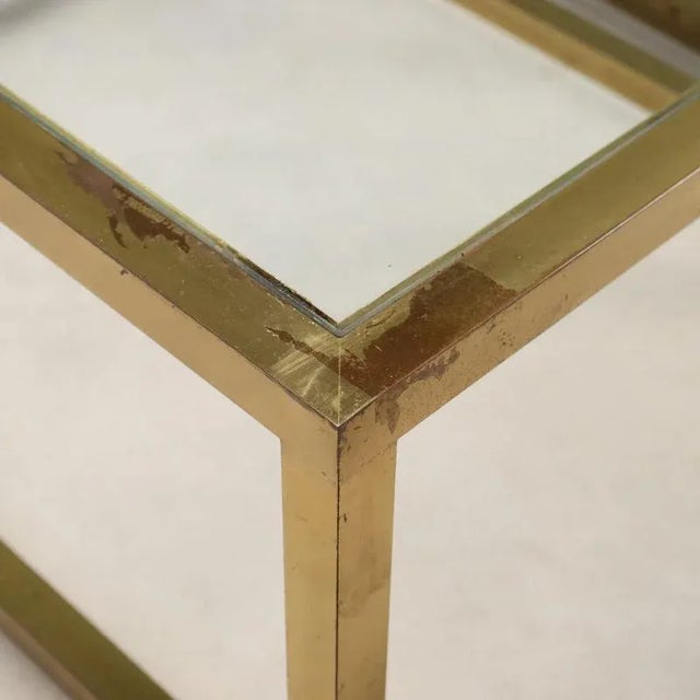 Glass and Brass Nesting Coffee Tables, 1960s-1970s, Set of 3 For Sale - Image 5 of 9