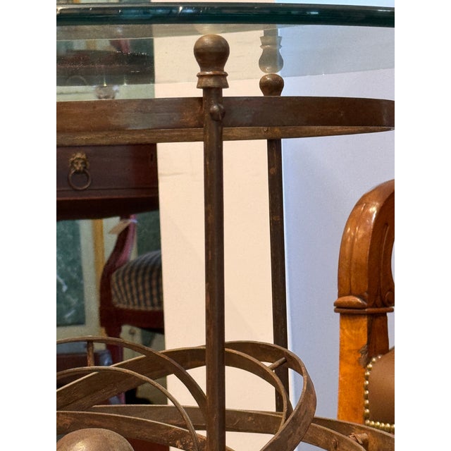 Traditional Mid 20th Century Wrought Iron Armillary Table For Sale - Image 3 of 9