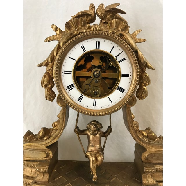 19th Century French Swinging Cherub Pendulum Clock Chairish