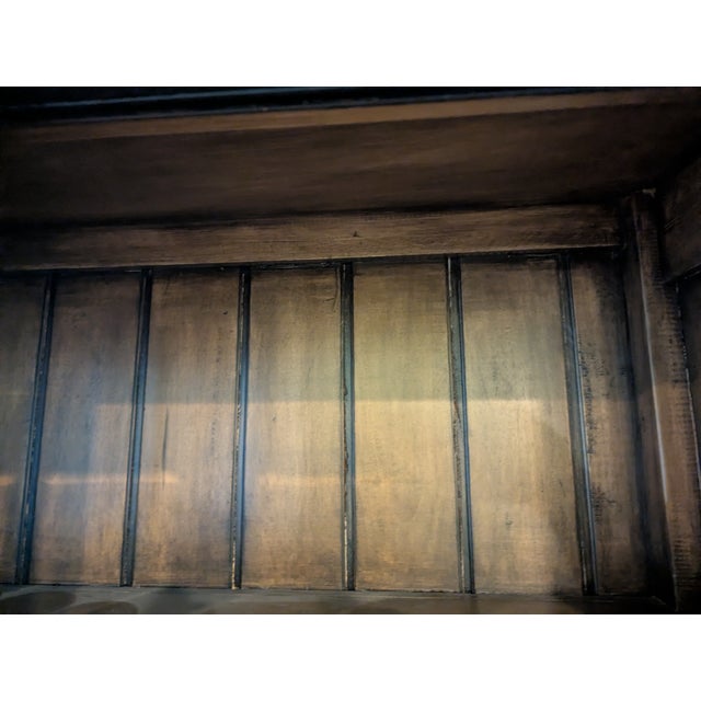 Bramble Co Distressed Mahogany Black Bookshelf With Sliding Glass Doors For Sale In Phoenix - Image 6 of 15