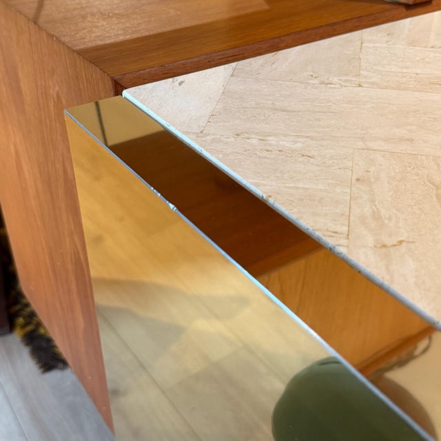 Late 20th Century Postmodern Ello Travertine and Brass Credenza, Attributed For Sale - Image 12 of 12