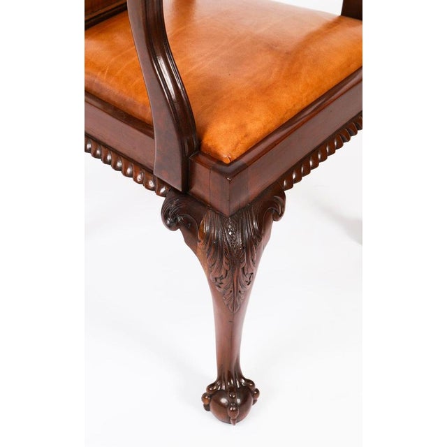 Wood Antique Chippendale Mahogany Dining Chairs 1900s, Set of 12 For Sale - Image 7 of 18