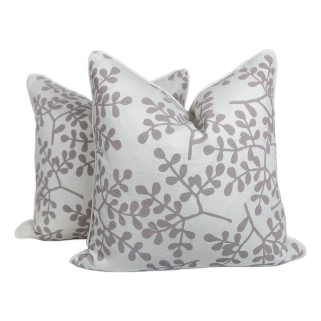 Designer Galbraith & Paul Smokebush Orchid Pillow Covers 21x21 - a Pair For Sale