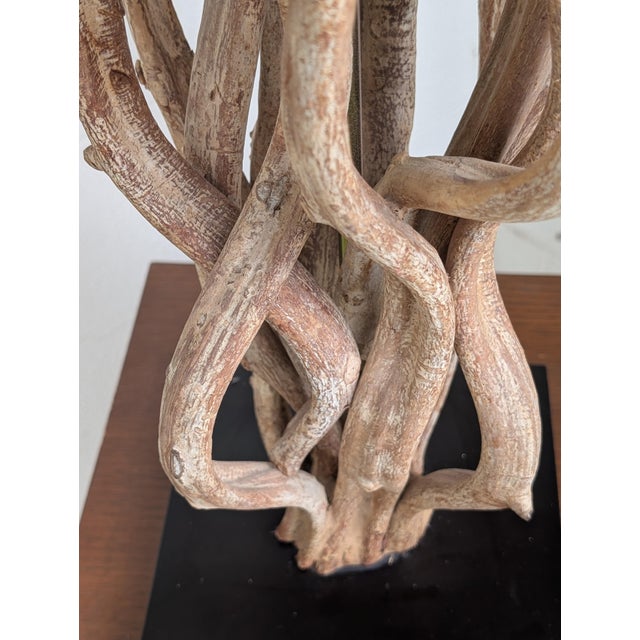 Brown Vintage Driftwood Table Lamps - A Pair For Sale - Image 8 of 10