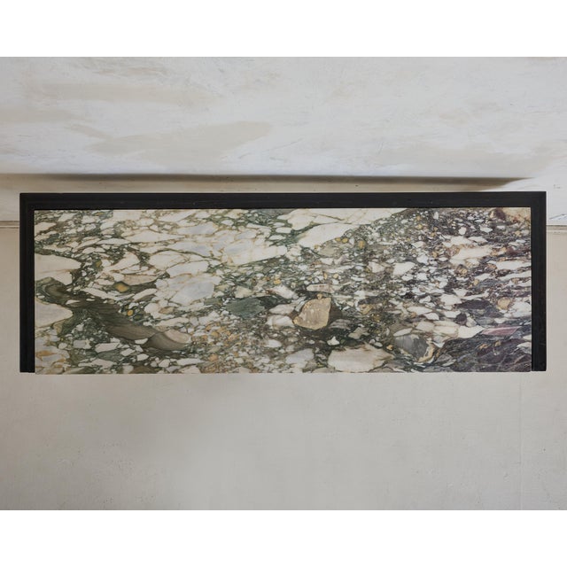 Neoclassical Italian Ebonized Wood + Marble Console Table, 18th Century For Sale - Image 3 of 6