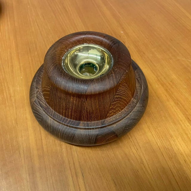 Dansk Jens Quistgaard for Dansk Staved Teak Candleholders - A Pair For Sale - Image 4 of 10