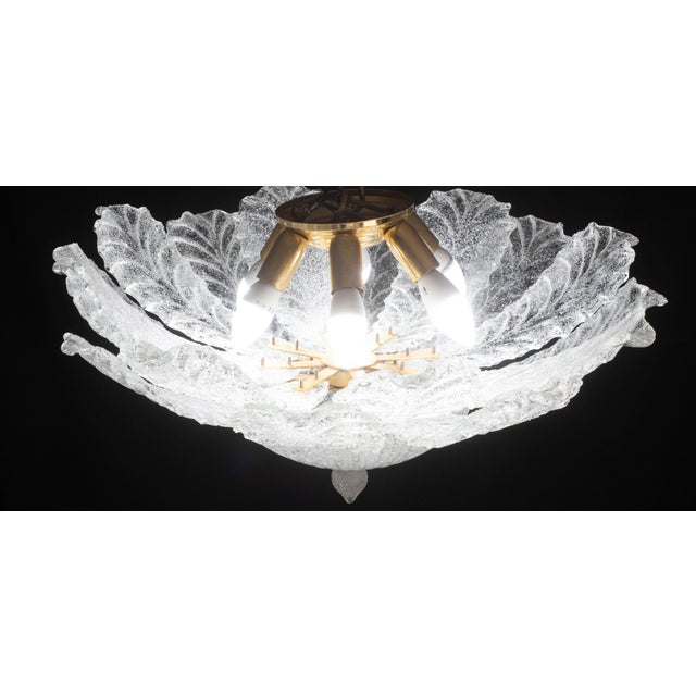 Splendid Murano glass ceiling lamp or chandelier Period: circa 1970. The light mounts 6 standard European e14 lamp...