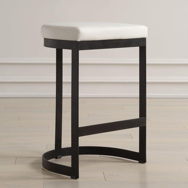 Not Yet Made - Made To Order Black & White Counter Stool For Sale - Image 5 of 8