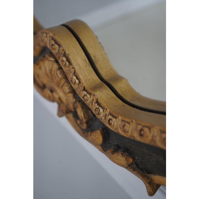 Louis XV Style Black & Gold Wall Mirror For Sale - Image 9 of 10