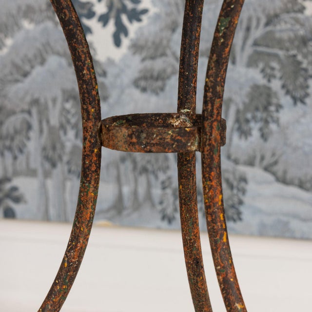 19th C. French Metal Guéridon Round Side Table in Original Patina For Sale - Image 14 of 17