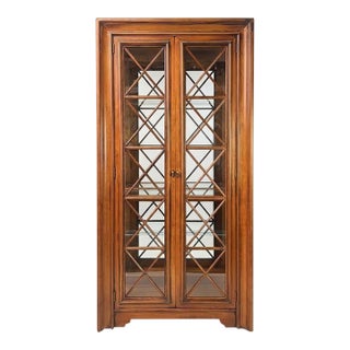 Late 20th Century Hickory White Lighted Glass Curio or Display Cabinet For Sale