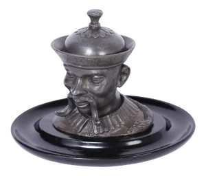 English Pewter Figural Inkwell
