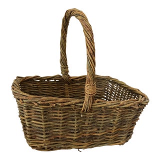 Antique Basket With Handle For Sale