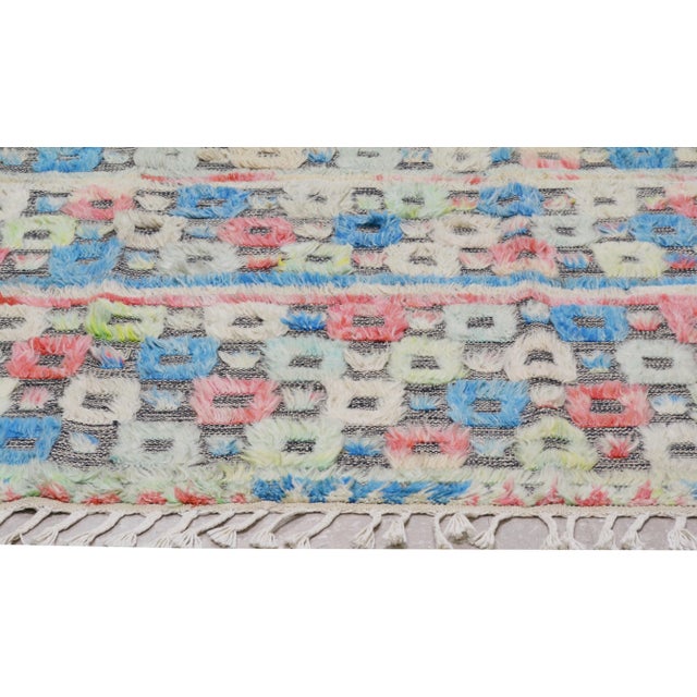 Moroccan High Low Hand Knotted Wool Rug,5'9"X8'2" For Sale - Image 4 of 6
