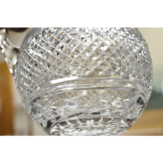 Vintage Victorian Style Leah Pattern Cut Crystal Glass Water Pitcher by Galway For Sale - Image 4 of 11