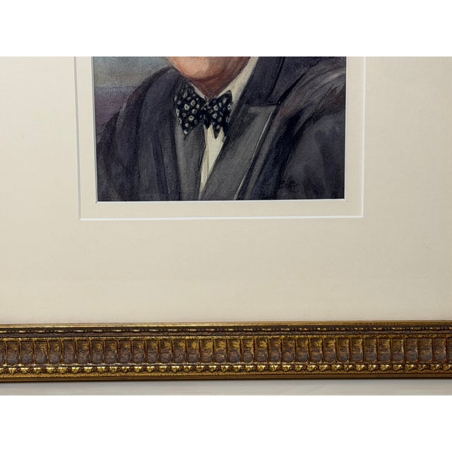 President Franklin D. Roosevelt Portrait Painting Circa 1940's Mid Century Framed For Sale - Image 4 of 18